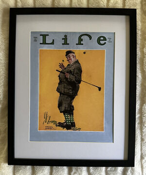 LIFE framed 1930 Reprinted Magazine Cover 11x14 Golfer